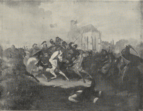 33. ODBICIE ŁUPU TATAROM, KRAKÓW 1854. OLEJNY NA PŁÓTNIE