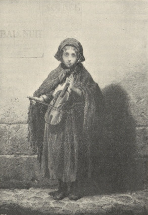 353. MUZYKANTKA. PARYŻ 1867. RYSUNEK KREDKĄ