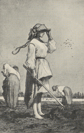 357. RUSINKI. PARYŻ, 1867. RYSUNEK KREDKĄ