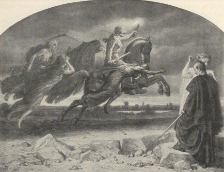 359. ALEGORYA WOJNY. PORĘBY, 1866. RYSUNEK KREDKĄ