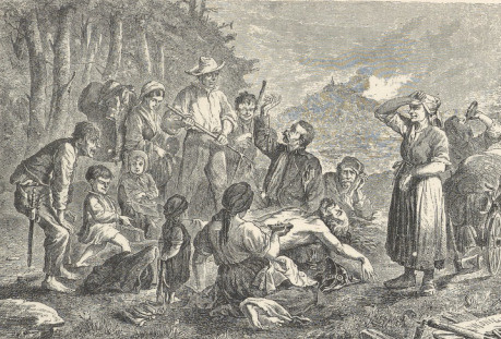 362. H. KONIG: “DRAPIEŻCE POBOJOWISKA”. DRZEWORYT Z “GARTENLAUBE”. LIPSK, 1866
