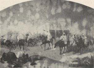 39. ATAK BEDUINÓW, LWÓW 1852. AKWARELA