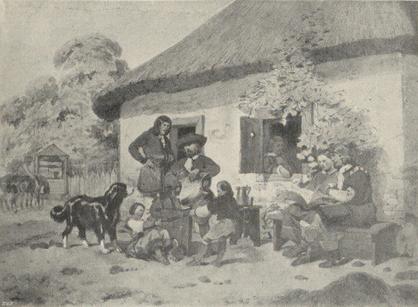 43. CZYSZCZENIE ZBROI. AKWARELA. ŚLEDZIEJOWICE 1854