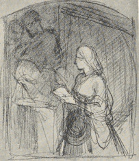 69. MAŁGORZATA W KOŚCIELE WIEDEŃ 1857. SZKIC OŁÓWKIEM