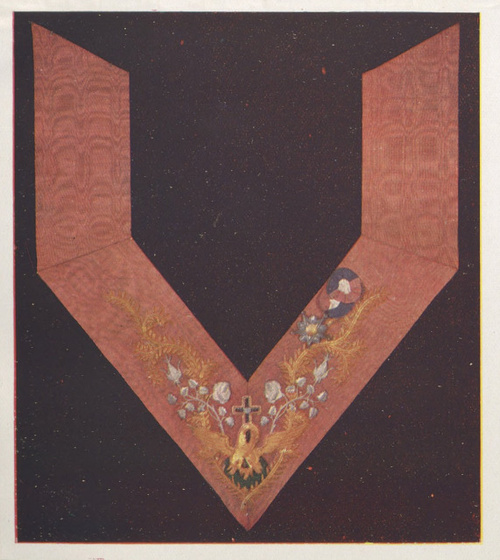 Wstęga z emblematami masońskiemi. (Muzeum narodowe w Rapperswilu.)
