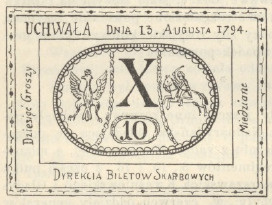 Nr. 109. Moneta papierowa z czasów Kościuszki.