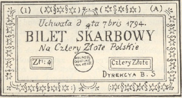 Nr. 111. Moneta papierowa z czasów Kościuszki.