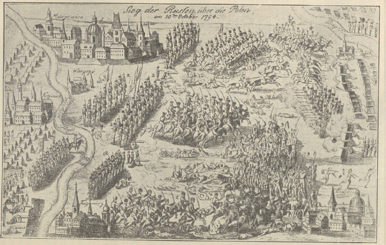 Nr. 119. Zwycięstwo Rosyan nad Polakami dnia 10. października 1794. (Rysunek współczesny w muzeum Rapperswilskiem.