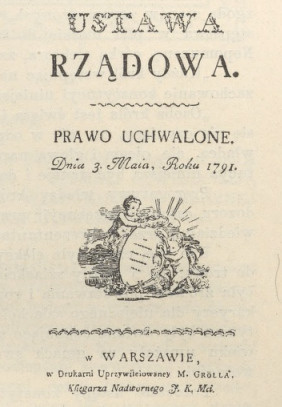 Karta tytułowa pierwszego wydania Konstytucyi.