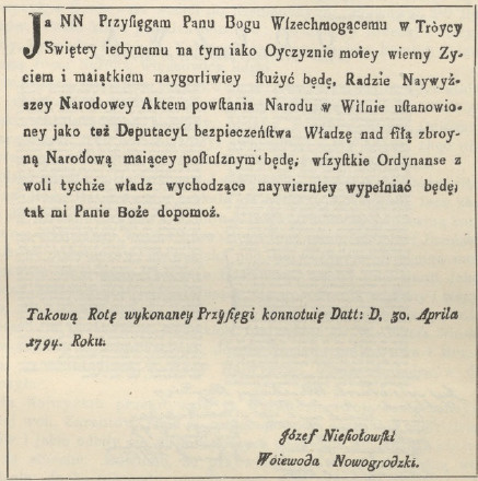 Nr. 89. Rota przysięgi litewskiej.