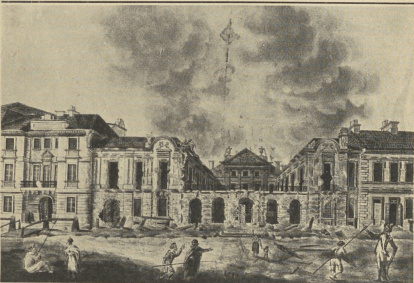 Pałac Załuskich (Igelstroma) po pożarze