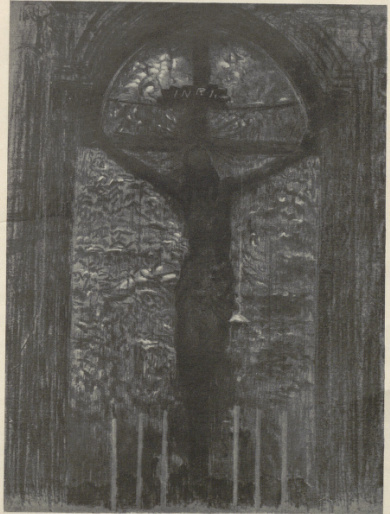 „CZARNY CHRYSTUS” Z KATEDRY WAWELSKIEJ (litogr. 3-barwna, 1921)